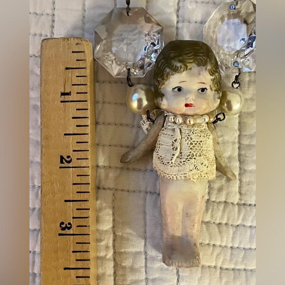 NECKLACE VINTAGE DOLL chandelier crystals Handcrafted wear or use as decor - Picture 7 of 16